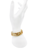 Versace Gold Logo Geometric Cuff Bracelet