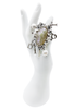 Christian Dior Silver Pearl Logo Charm Ring