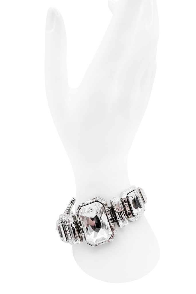 Alexandre Vauthier Silver Chunky Crystal Bracelet