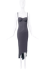 Dolce & Gabbana Dark Grey Asymmetric Slip Dress