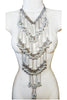 Courreges Pearl Crystal Prism Bib Necklace