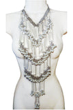 Courreges Pearl Crystal Prism Bib Necklace