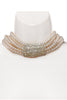 Courreges Pearl Crystal Clasp Choker Necklace