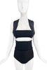 Givenchy Black Corset Halter Vest Harness Leather Shoulder Strap Knit Top