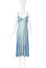 Roberto Cavalli Blue Teal Print Slip Dress