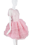 Kayako Bubblegum Pink Sheer Ruffle Tulle Voluminous Babydoll Dress