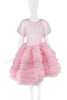 Kayako Bubblegum Pink Sheer Ruffle Tulle Voluminous Babydoll Dress