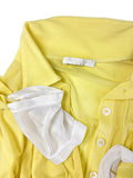 Helmut Lang Neon Yellow Polo Shirt with Cut-Out Sleeve Detail Spring Summer 1997
