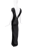 Claude Montana Black Knit Open Back Gown
