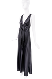 Valentino Black Bow Low Cut Dress Gown