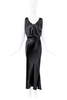 John Galliano Black Silk Satin Low Back Gown