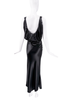 John Galliano Black Silk Satin Low Back Gown