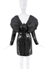 Saint Laurent Black Sequin Pleated Winged Shoulder Mini Dress SS2018