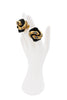 Roberto Cavalli Gold Black Gemstone Snake Scales Statement Ring