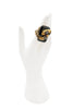 Roberto Cavalli Gold Cloudy Dark Grey Snake Eye Statement Ring