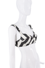 Louis Vuitton Black Grey Striped Buckle Strap Bra Top