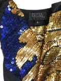 Pepper Pistol Gold and Blue Sequin Shirt Dress