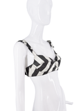Louis Vuitton Black Grey Striped Buckle Strap Bra Top