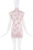 Dolce & Gabbana Pink Lace Sheer Flower Print Turtleneck Mini Dress