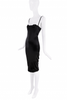 Dolce & Gabbana Black Silk Satin Bodycon Lace Bustier Midi Dress