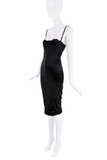 Dolce & Gabbana Black Silk Satin Bodycon Lace Bustier Midi Dress