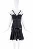 Alexander McQueen Black Patent Leather Strap Lace Drop Waist Corset Bustier Dress