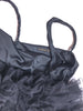 Alexander McQueen Black Satin Cowl Neck Dress with Lace Ruffle Details Late Nineties