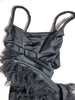 Alexander McQueen Black Satin Cowl Neck Dress with Lace Ruffle Details Late Nineties