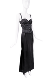 Roberto Cavalli Black Bustier Dress Gown With Corset