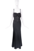 Roberto Cavalli Black Satin Ruched Top Corset Dress Gown