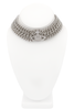 Vivienne Westwood Silver Three Chain Crystal Orb Pendant Choker Necklace