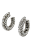Area Silver Three Sided Baguette Crystal Hoop Earrings