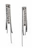 Silver & Black Pavé Crystal Fringe Drop Earrings