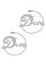 Christian Dior Silver Logo Hoop Earrings