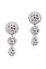 Christian Dior Silver Pavé Crystal Circle and Teardrop Earrings