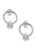 DSquared Silver Crystal Double Stacked Front Facing Hoops