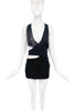 Dion Lee Leather Black Wool Wrap Cut Out Dress