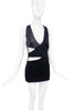 Dion Lee Leather Black Wool Wrap Cut Out Dress
