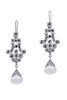 Christian Dior Silver Rhinestone Teardrop Crystal Drop Earrings