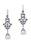 Christian Dior Silver Rhinestone Teardrop Crystal Drop Earrings