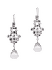 Christian Dior Silver Rhinestone Teardrop Crystal Drop Earrings