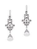 Christian Dior Silver Rhinestone Teardrop Crystal Drop Earrings