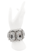 Dolce & Gabanna Silver Crystal Oversized Cuff Bracelet