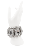 Dolce & Gabanna Silver Crystal Oversized Cuff Bracelet