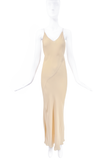 Vintage Beige Bias Cut Slip Dress Gown
