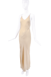 Vintage Beige Bias Cut Slip Dress Gown