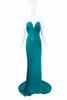 Alexandre Vauthier Teal Strapless Bustier Gown