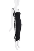 Dolce & Gabbana Black Satin Leather Strap Lace Up Bodycon Dress SS2003