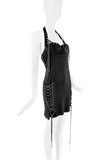 Christian Dior Black Buckle Lace Up Corset Dress SS2004