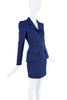 Thierry Mugler Blue Black Crystal Detail Skirt & Jacket Suit Set FW1998